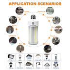 2 Pack 600W Equivalent LED Corn Light Bulb 9000 Lumen 5000K 60W Large Area Daylight White E26/E27 Medium Base for