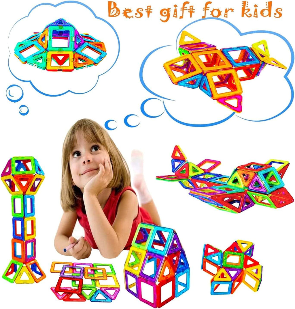 Magnetic Blocks Tough Building Tiles STEM Toys for 3+ Year Old Boys and Girls Learning by Playing Games for Toddlers