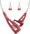 Irregular Enamel Triangle Shape shell Collar Bib Bohemian Boho Statement Necklace Earrings Fashion Costume Jewelry