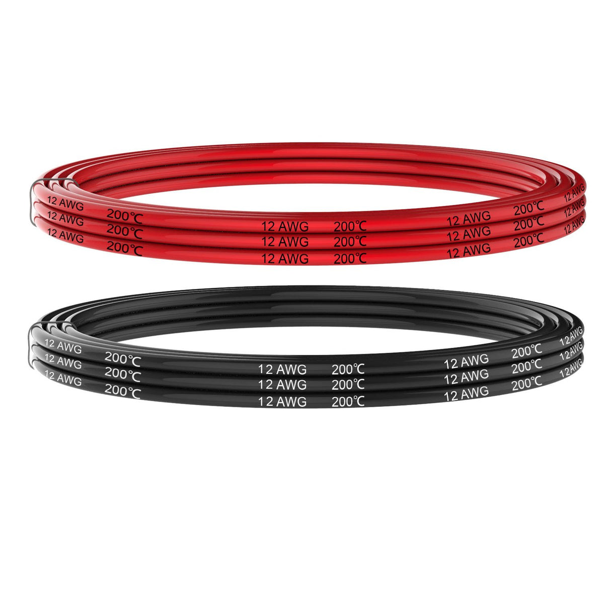 12awg Silicone Electrical Wire Cable 2 Colors Tinned Copper 10ft Each | 12 gauge purity oxygen-free copper wire