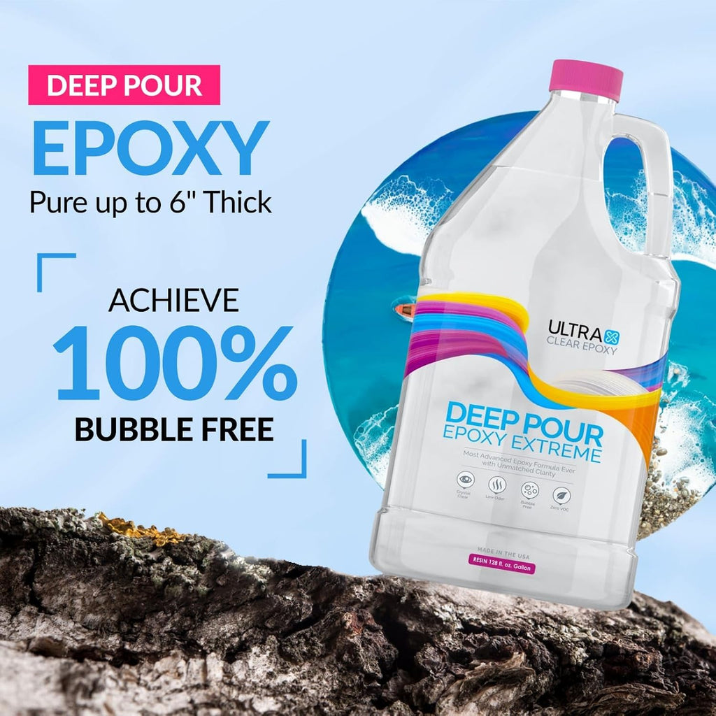 Ultra Clear Deep Pour Epoxy Resin and Hardener for Countertops, River Tables, Art Resin, DIY, Tumblers | Scratch