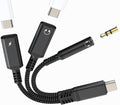 Aux to USB C Adapter (3 in 1) Headphone for iPhone 17 16 15 Audio 3.5mm Jack Splitter Cable Type C for Apple Charger