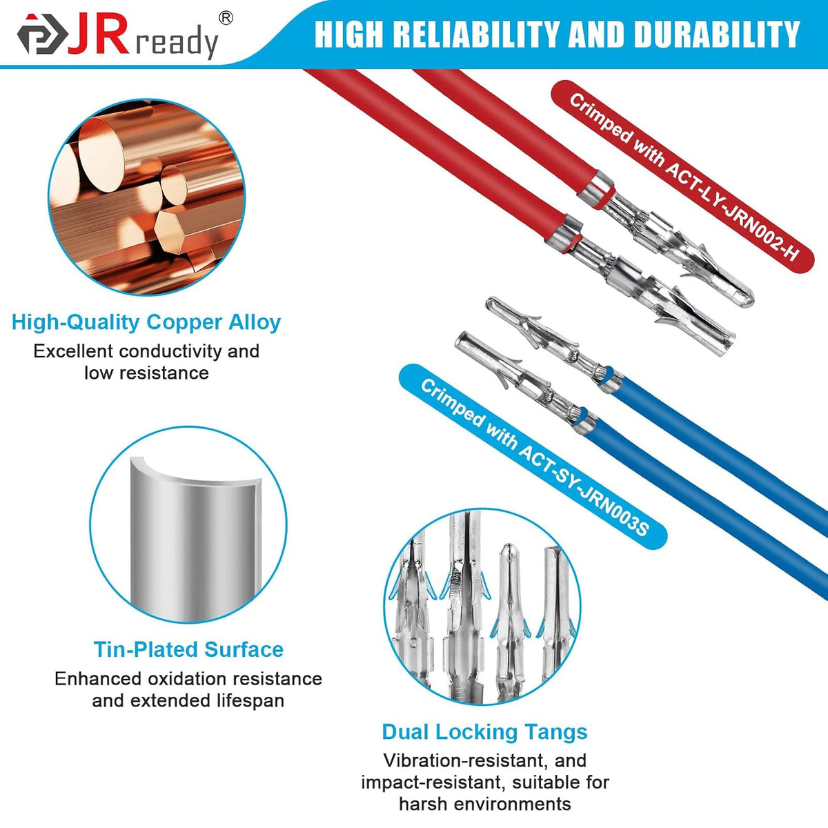 JRready 093 062 Pins Connector Kit Wire Pin Connectors Male Female Contacts 1190 1580 Series 14-20AWG 18-24AWG Crimp Terminals Pins Sockets for Molex Connectors 3.68mm 5.03mm Pitch 120 Pairs ST6526