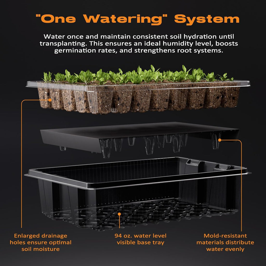80-Cell Self-Watering Seed Starter Tray with Grow Light, Seed Starter Kit with 4.07” Humidity Dome, Indoor Seedling