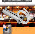 Single Beer Tap Draft Kegerator Tower, 3" Keg Tower for Countertop