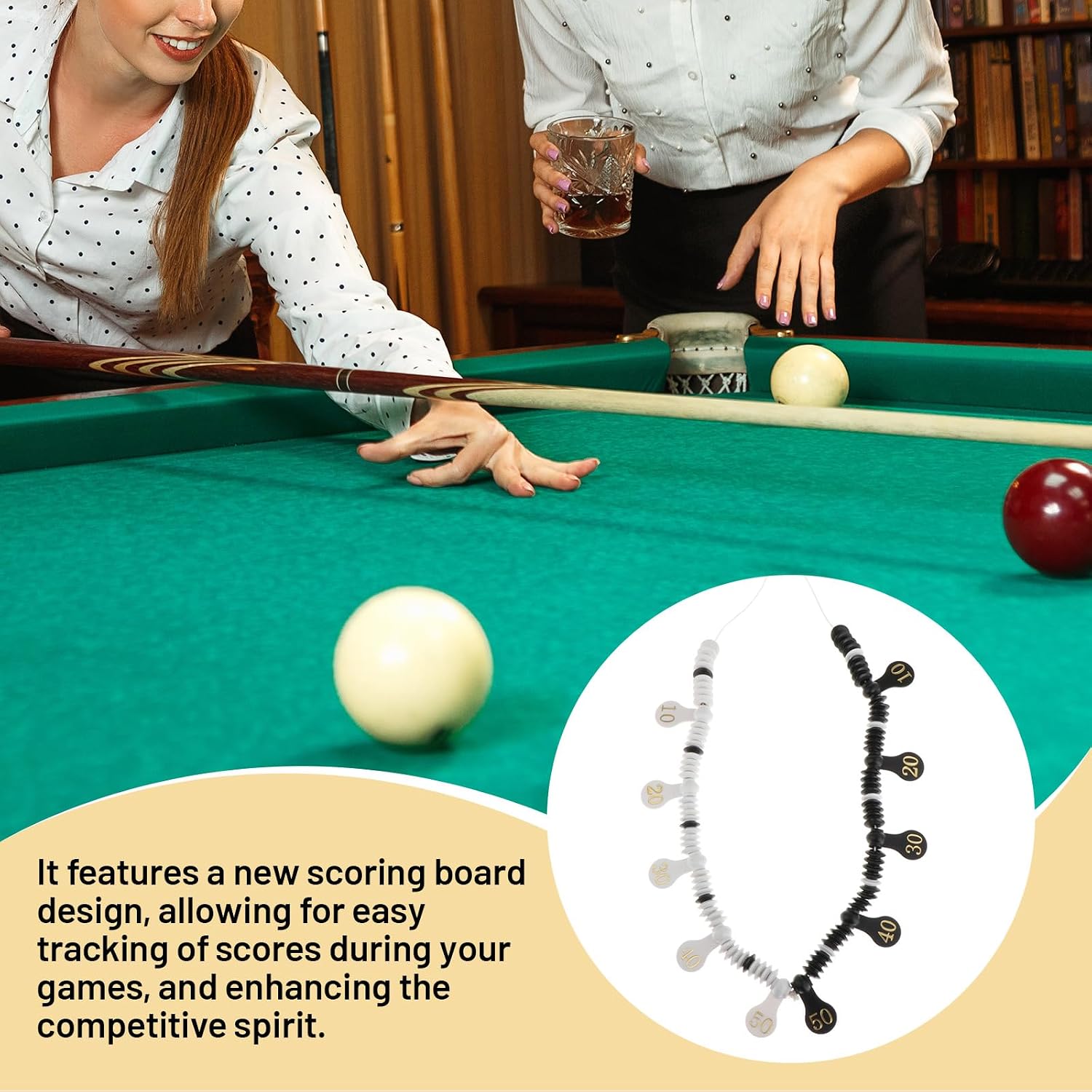 Beads Scoring Pool Table Scoreboard Scorekeeper Portable Referee Gear Match Snooker Score Board Billiard Score Keeper