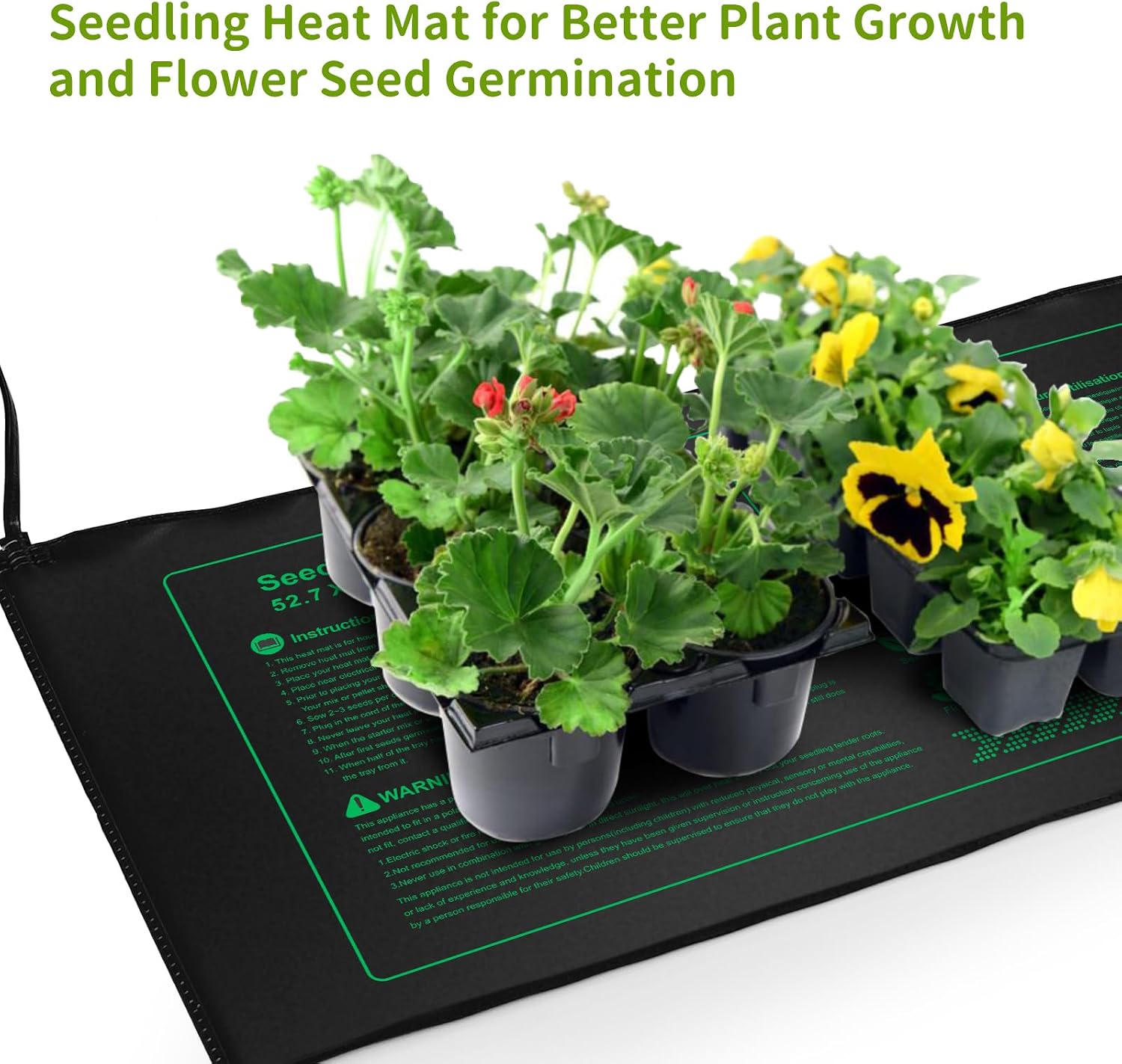 2 Pack Seedling Heat Mat, Durable Waterproof Seed Germination Heating Mat, Warm Hydroponic Plant Heating Pad