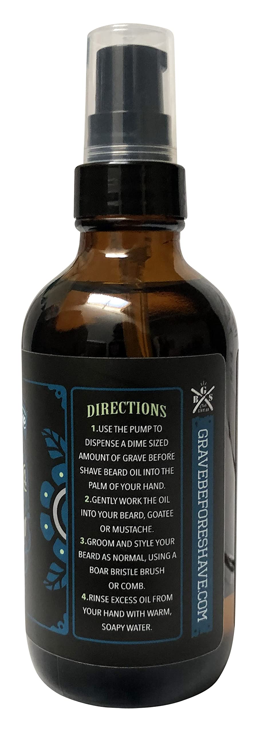 Leather/Cedar-wood scent Beard Oil 4 oz. BIG BOTTLE