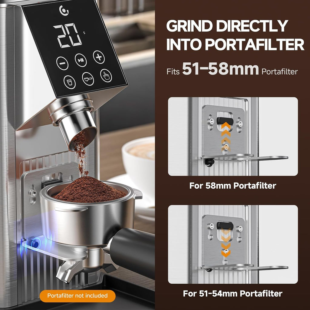 Conical Burr Coffee Grinder, Espresso Grinder with 45 Grind Settings, Anti-Static Electric Coffee Bean Mill with