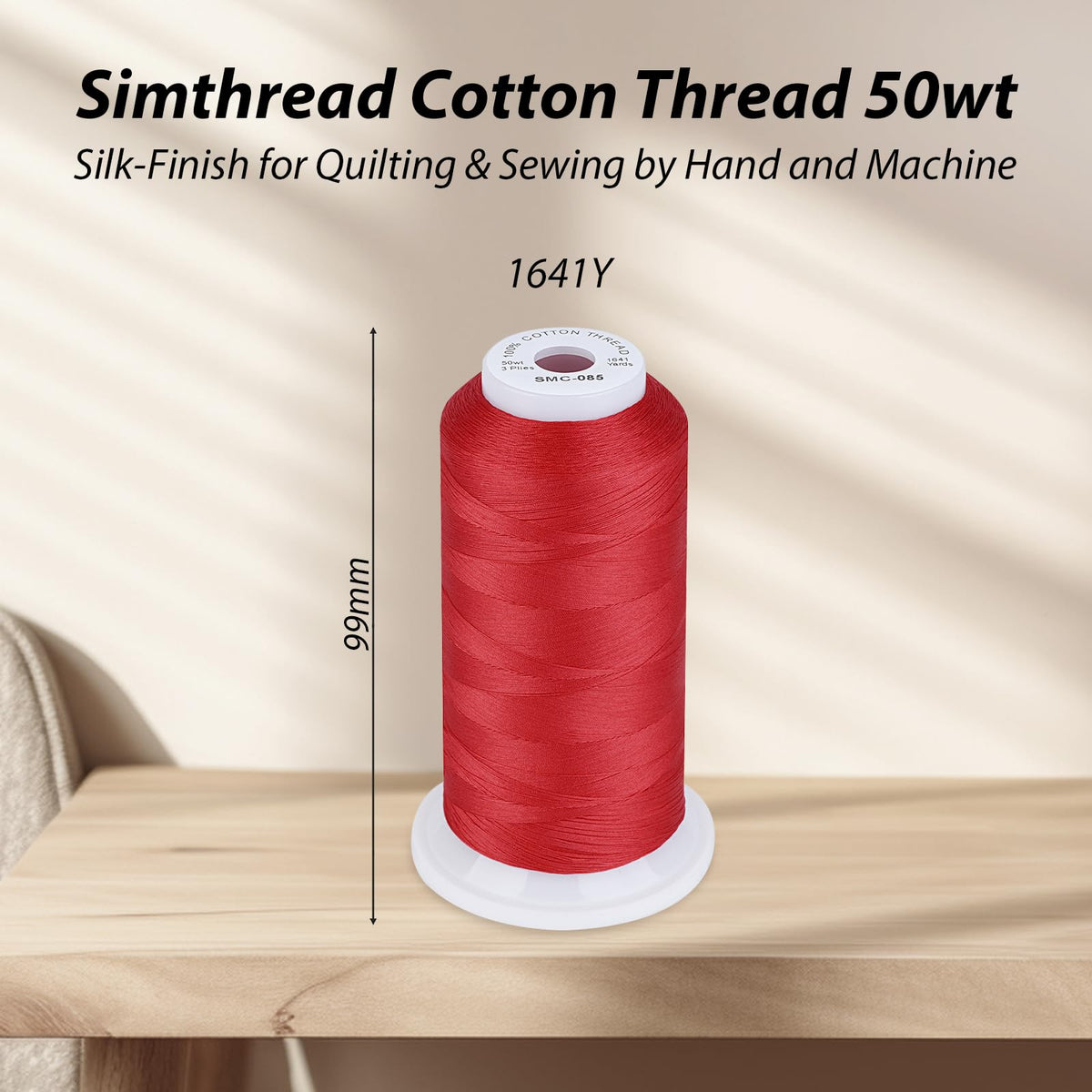 100% Cotton Thread 1641 Yards White for Sewing Quilting