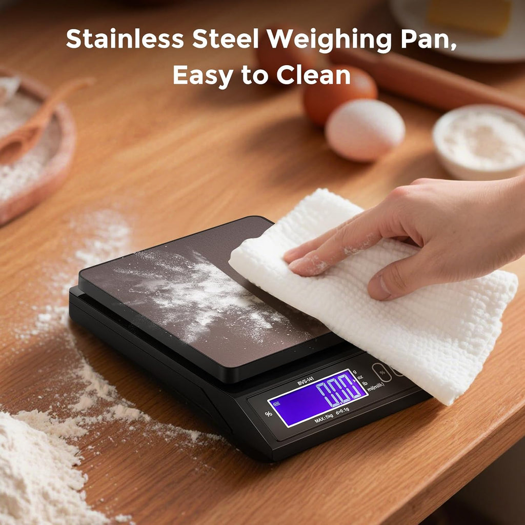 Baking Scale 0.1 Gram Accuracy Digital Scale for Kitchen, Candle, Soap and Sourdough Bread Making, with Percentage