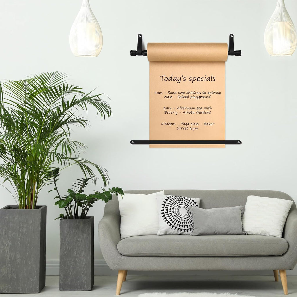 15.5" Kraft Paper Roll Dispenser Wall Hanging with 30m List Note