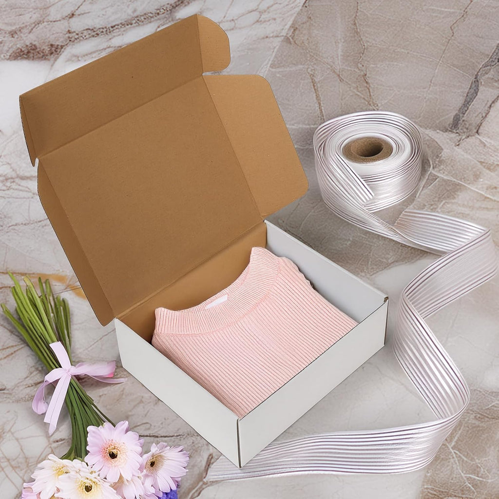 12x10x4 inches Shipping Boxes Set of 15, White Corrugated Cardboard Box for Mailing, Packaging, Small Business