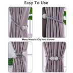 6 Pack Magnetic Curtain Tiebacks, Decorative Curtain Holdbacks for Window Décor (Coffee)
