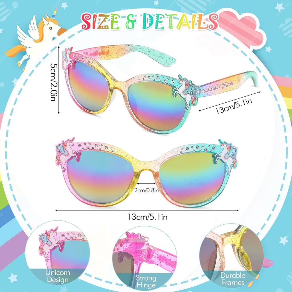 3 Pairs Kids Sunglasses Girls,UV Protection Sunglasses Toddler Eyewear for Party Favors Beach Glasses Age 3-12