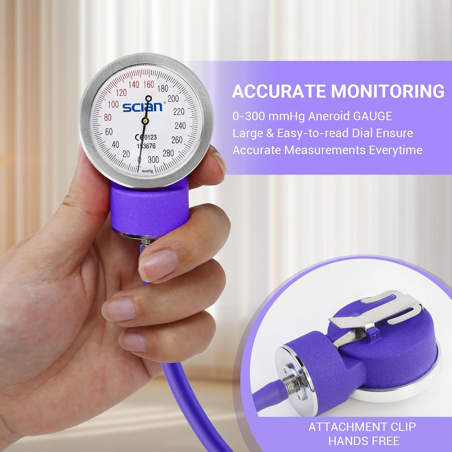 Professional Aneroid Sphygmomanometer and Sprague Rappaport Stethoscope, Manual Blood Pressure Kit with Cuff and