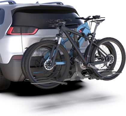 2-Bike Rack Hitch for Car, 160 Lbs Hitch Mount Platform Style Bicycle Carrier, Smart Tilting & Easy Fold for Car SUV