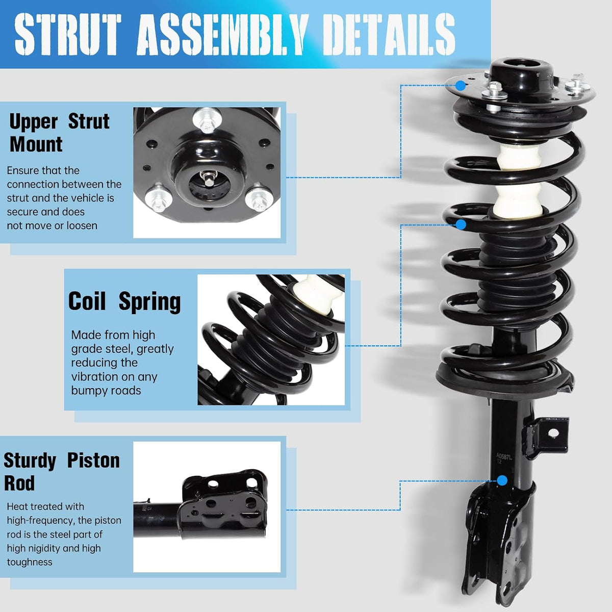 Front Pair Struts Assembly w/Coil Spring, 272526 272527