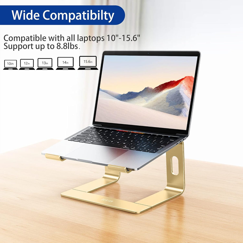 LS03 Aluminum Laptop Stand, Ergonomic Detachable Computer Stand, Notebook Riser, Laptop Mount Compatible with Air