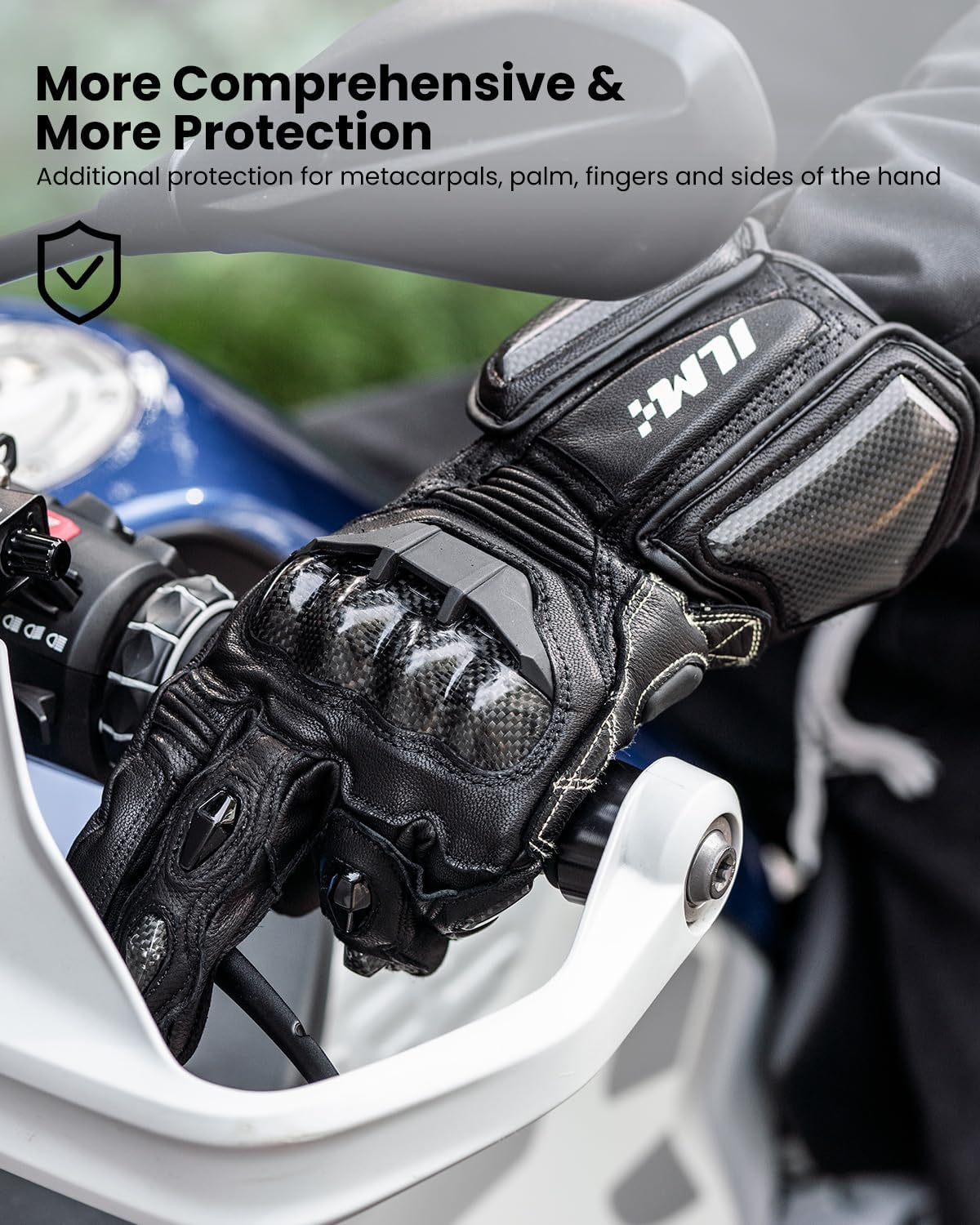 Air Flow Leather Motorcycle Gloves for Men and Women Model GRC01L | 0