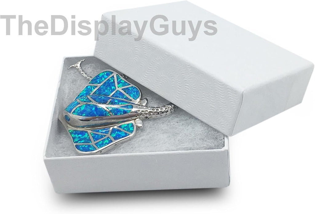 TheDisplayGuys 25 Cardboard Jewelry Gift Boxes with Inserts - White Swirl