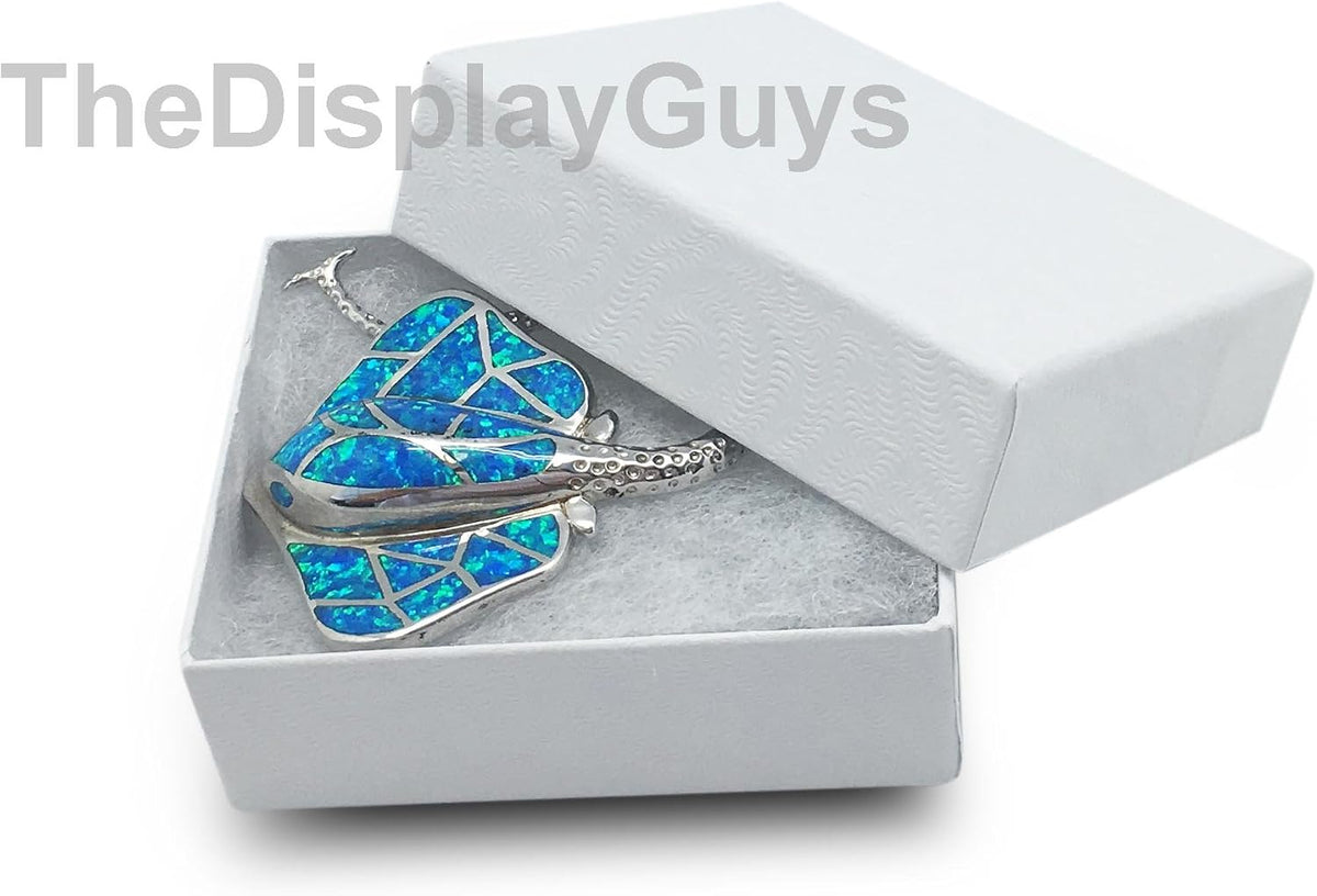 TheDisplayGuys 25 Cardboard Jewelry Gift Boxes with Inserts - White Swirl