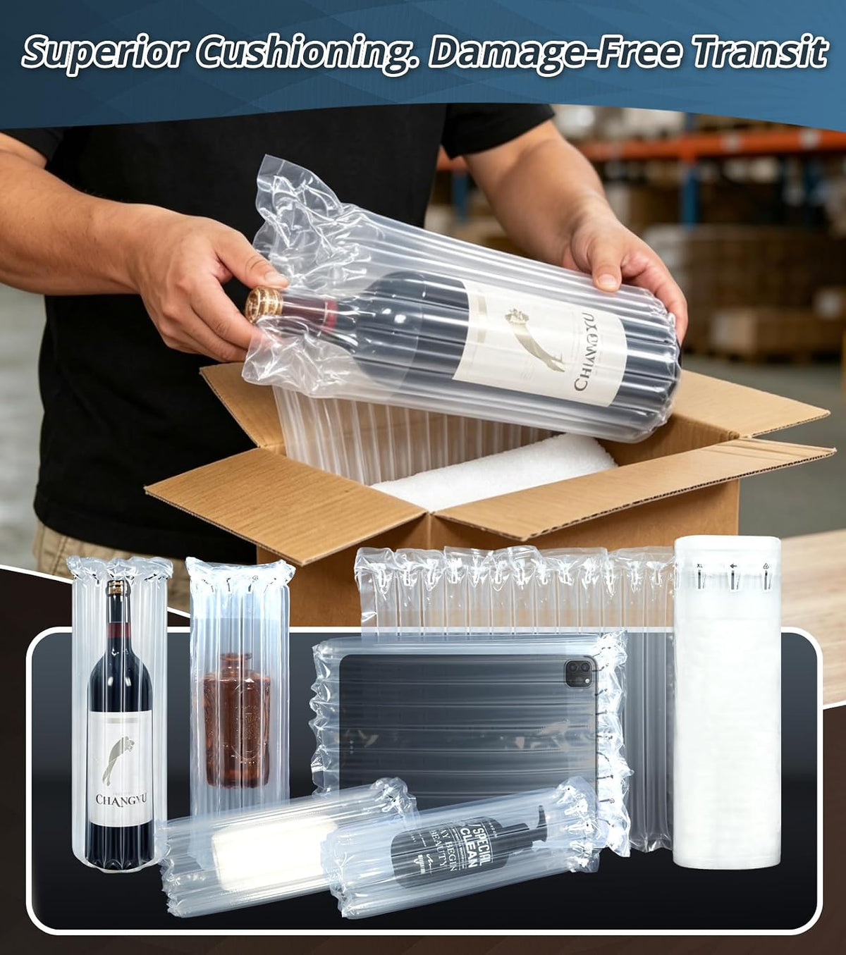Bubble Cushioning Wrap Air Pillows for Shipping 11.8"x164' /Pump