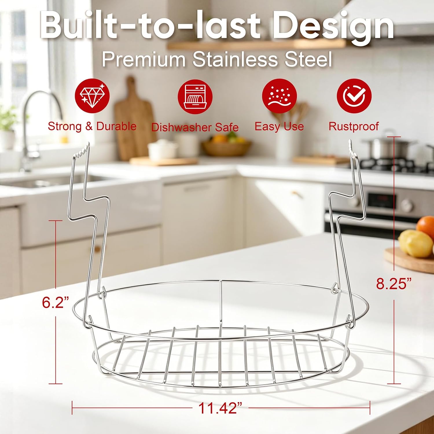 11.4” Stainless Steel Canning Rack, Jar Rack for Water Bath Canner