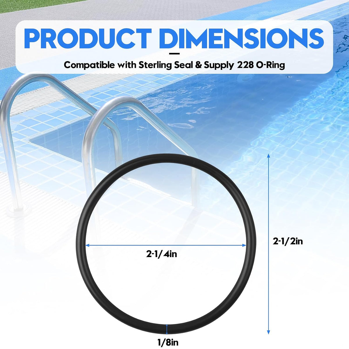 5 Pack 228 O-Ring for Sterling Seal & Supply, Buna-Nitrile Seal, 70A