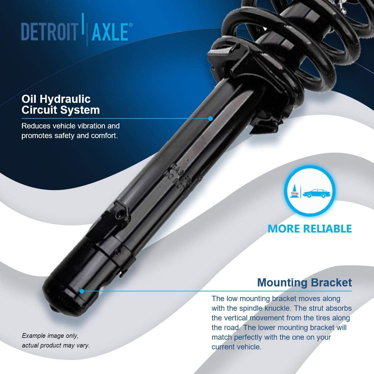 Detroit Axle - 2.4L Front Struts for 2008-2012 Honda Accord Sedan Coupe