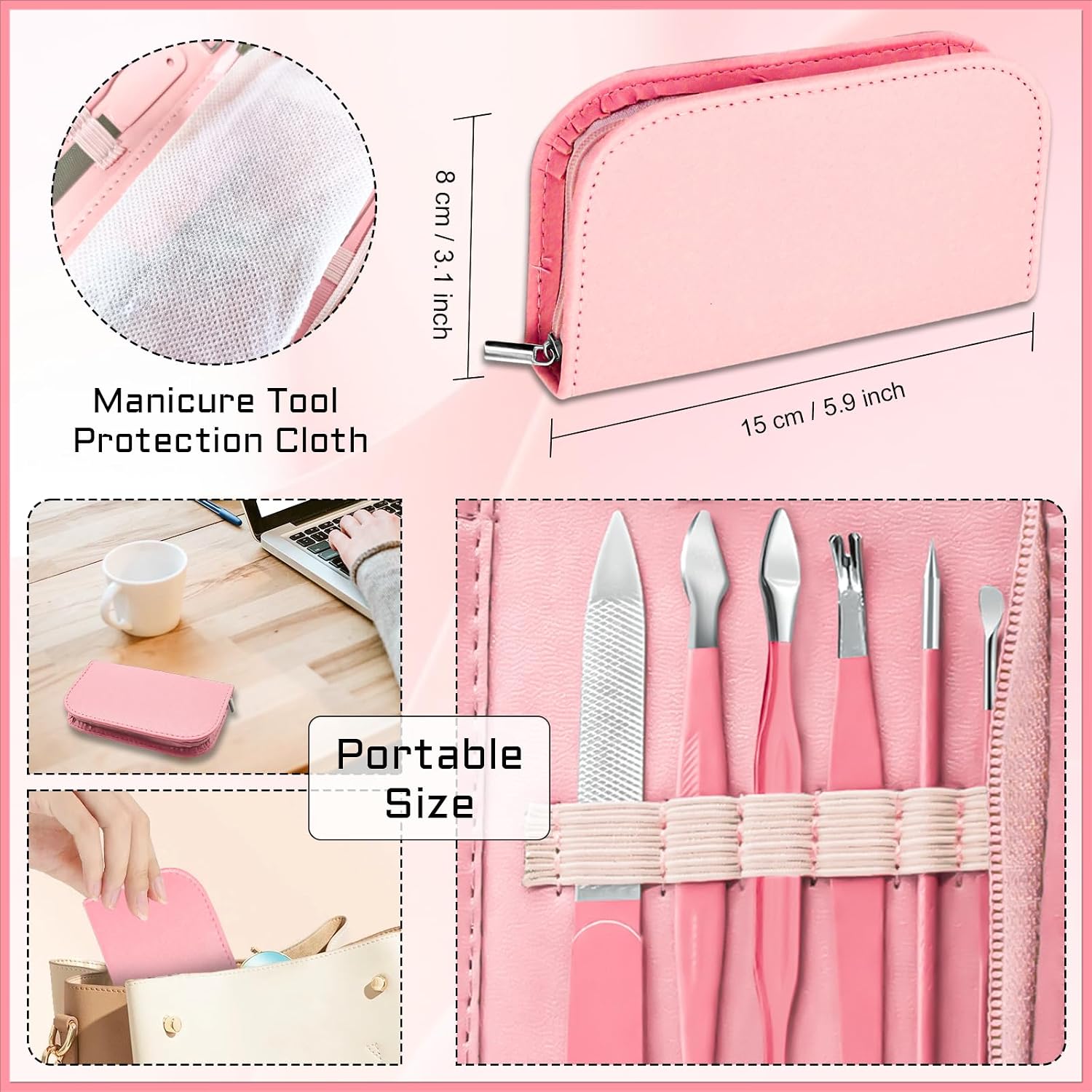 Manicure Pedicure Set, 12 Pcs Nail Care Kit for Women, Mens Nail Grooming Kit, Manicure & Pedicure Tools &