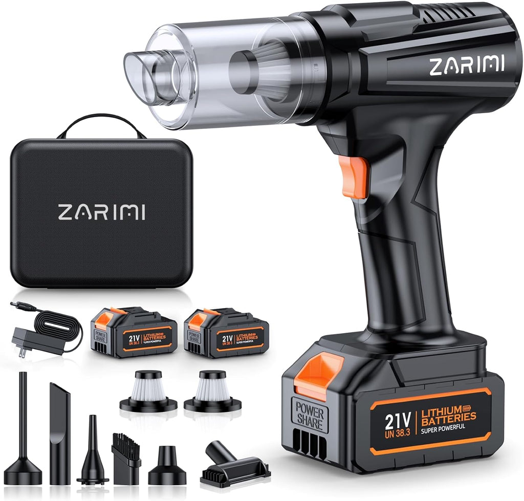 Car Vacuum Portable Cordless, 50000Pa Strong Suction Brushless Motor, Handheld Vacuum with 2 Batteries & Charger