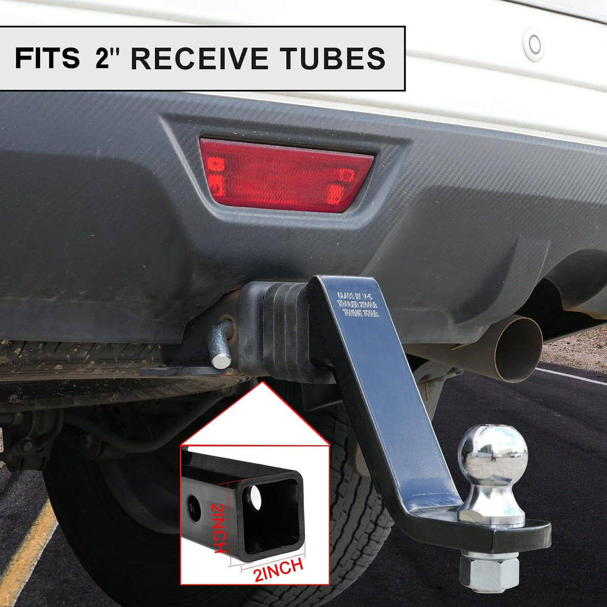 Trailer Hitch Ball Mount Fits 2" Receiver, 7500lbs, 6-in Drop