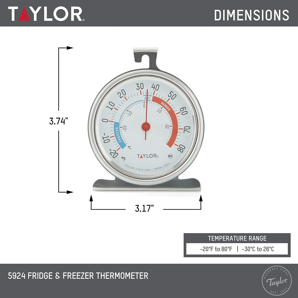 Analog Refrigerator Freezer Thermometer