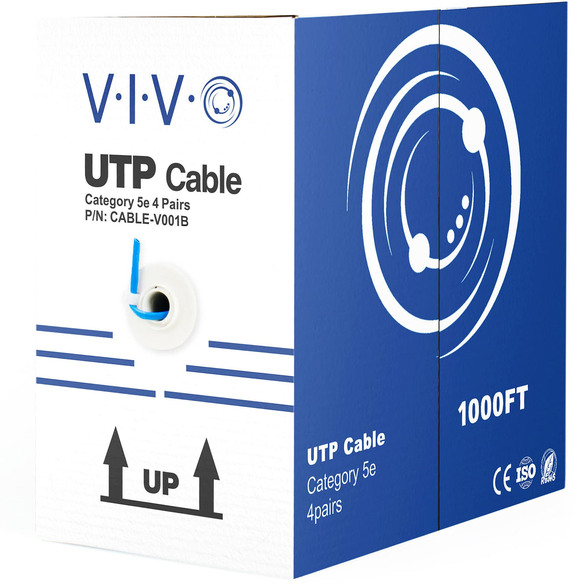 VIVO 1,000ft Bulk Cat5e Ethernet Cable Wire, Blue