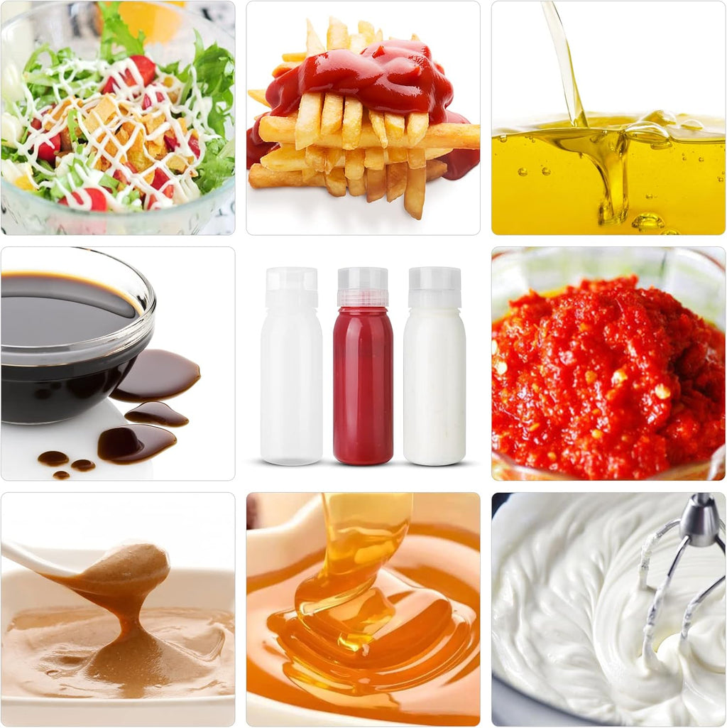 Porous Condiment Squeeze Bottles, Salad Dressing Container, Squeeze Bottles for Sauces, Botellas Exprimibles de