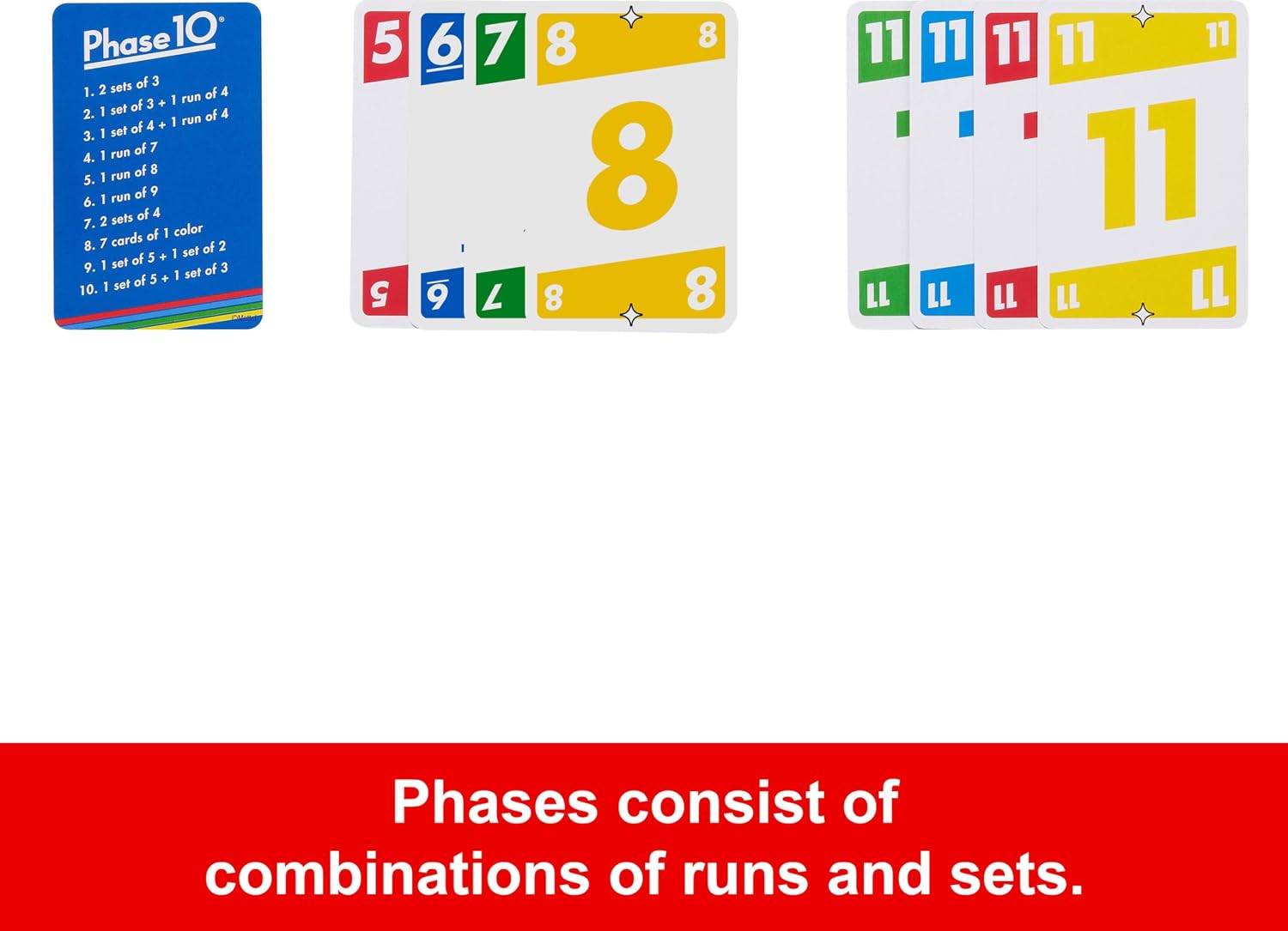 Mattel Games Phase 10 Card Game in Storage Tin for Ages 7+