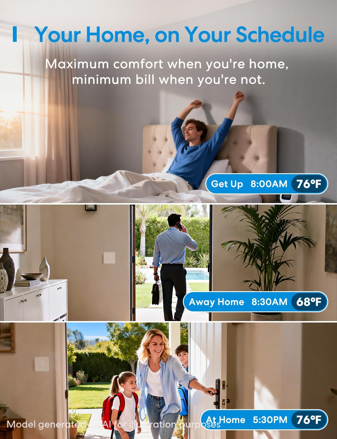 Smart Thermostats for Home, Matter Programmble WiFi Thermostat | Works with Alexa, Apple Home, Google Assistant, App