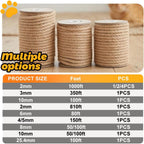 Jute Rope 8MM x 50FT Heavy Duty and Thick Twine Rope for Crafts Projects Gardening Bundling Cat Scratcher Scratching