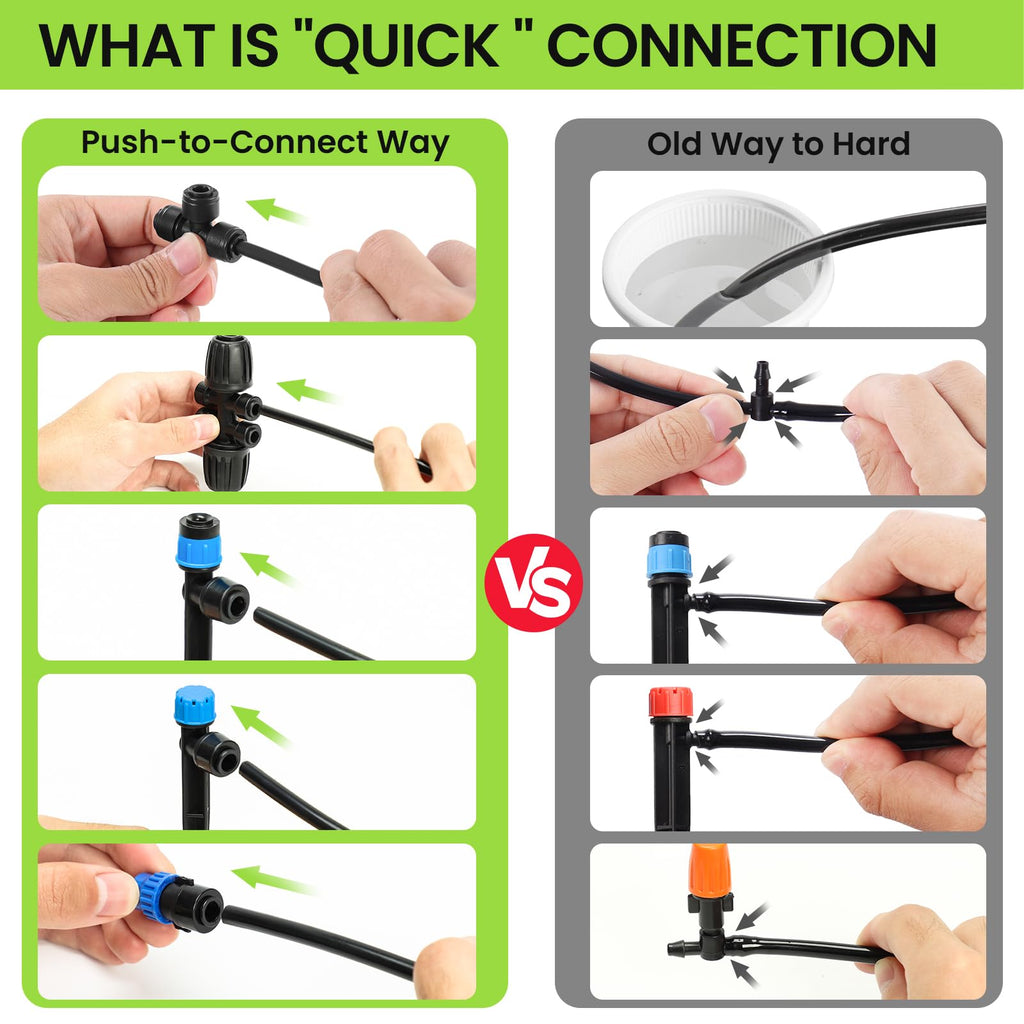 Drip Irrigation System Kit for Garden Watering, 247FT Quick Connect