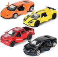 Metal Diecast Cars Toy,1:36 Pull Back Toy Cars with Opening Doors,4 Pack | Kid Race Cars Toys Set,Boy Model Toy Car