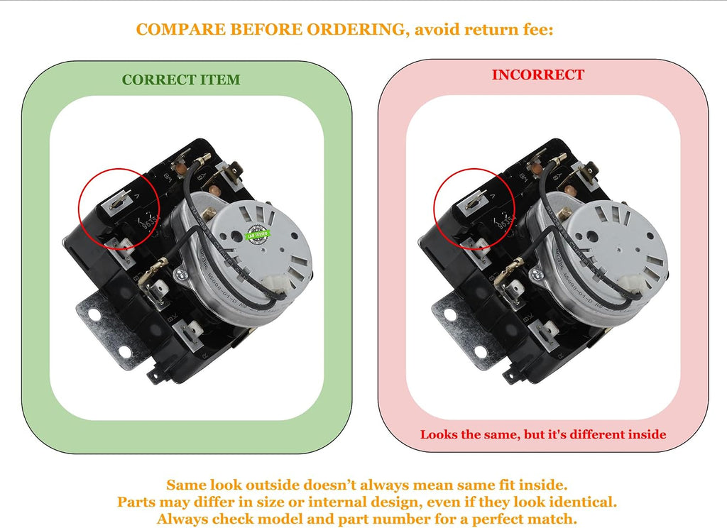 EQUIP. DR US 3976576A, 3976576R EDR6576RX1 compatible with Kenmore Dryer Timer fits old part number 3976576A, 3976576R