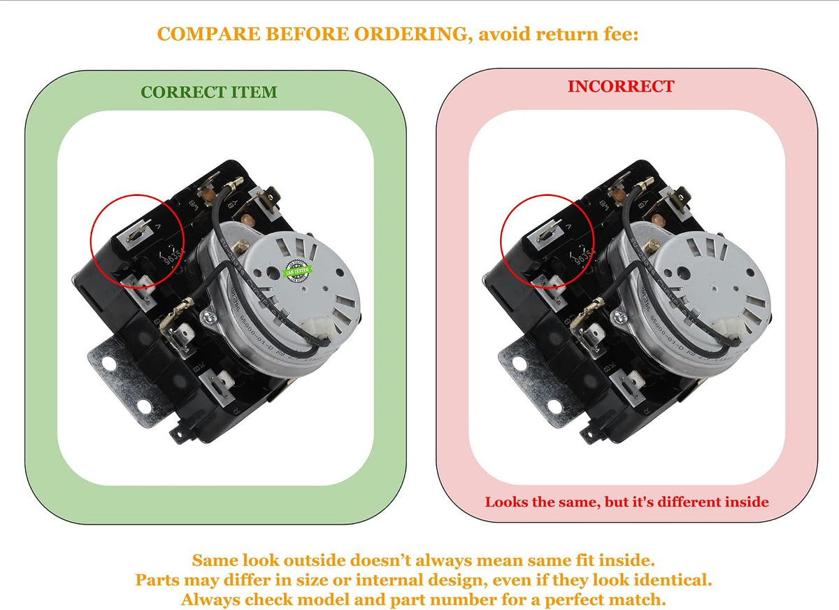 EQUIP. DR US 3976576A, 3976576R EDR6576RX1 compatible with Kenmore Dryer Timer fits old part number 3976576A, 3976576R