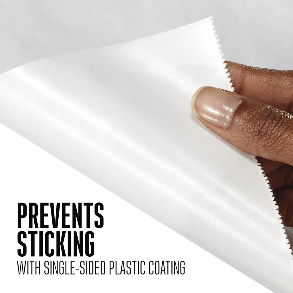 Heavy-Duty Freezer Paper Roll with Cutter Box, 15"x150', Single-Sided Plastic Coating Prevents Sticking, For Meat
