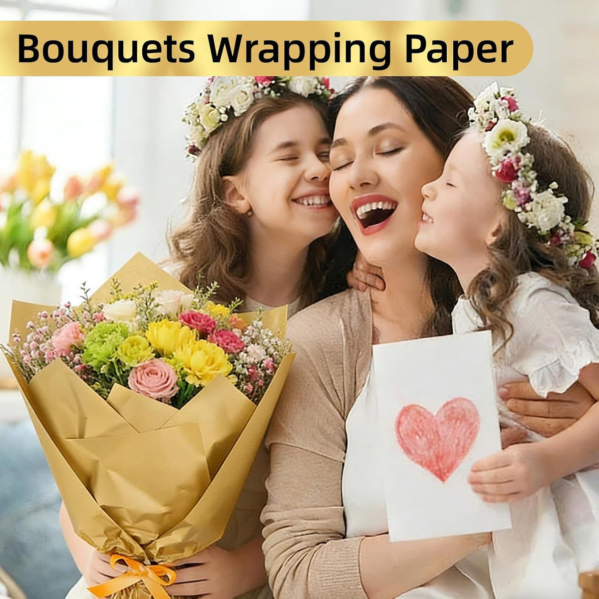 200 Sheets Gold Tissue Paper Bulk for Gift Wrapping & Bags