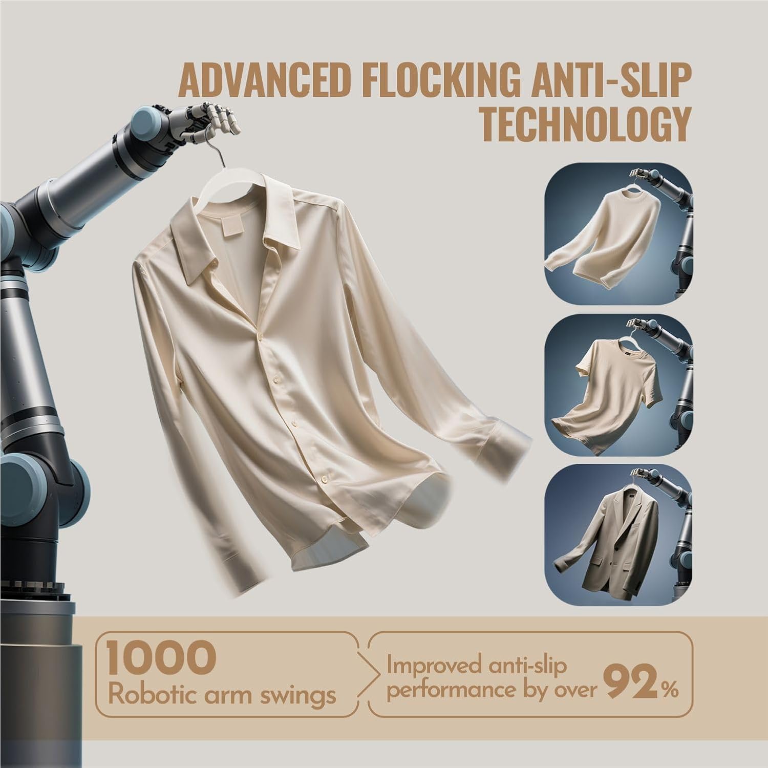 Velvet Hangers 30 Pack, Slim Flocked Clothes Hangers White | Non-Slip Felt Surface; 360° Swivel Hooks; Space-Saving