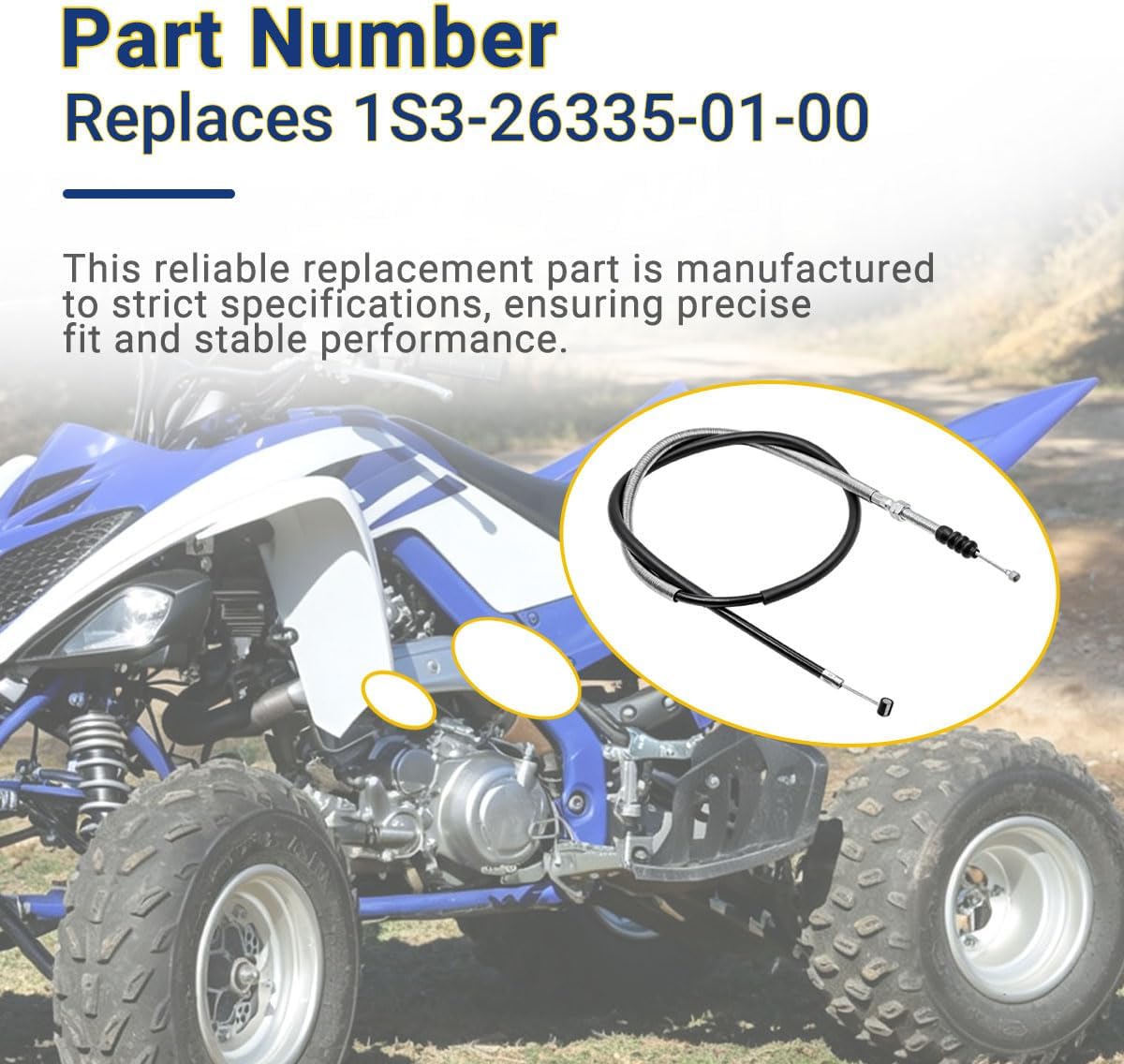 1S3-26335-01-00 Clutch Cable for Yamaha Raptor 700 YFM700R ATV