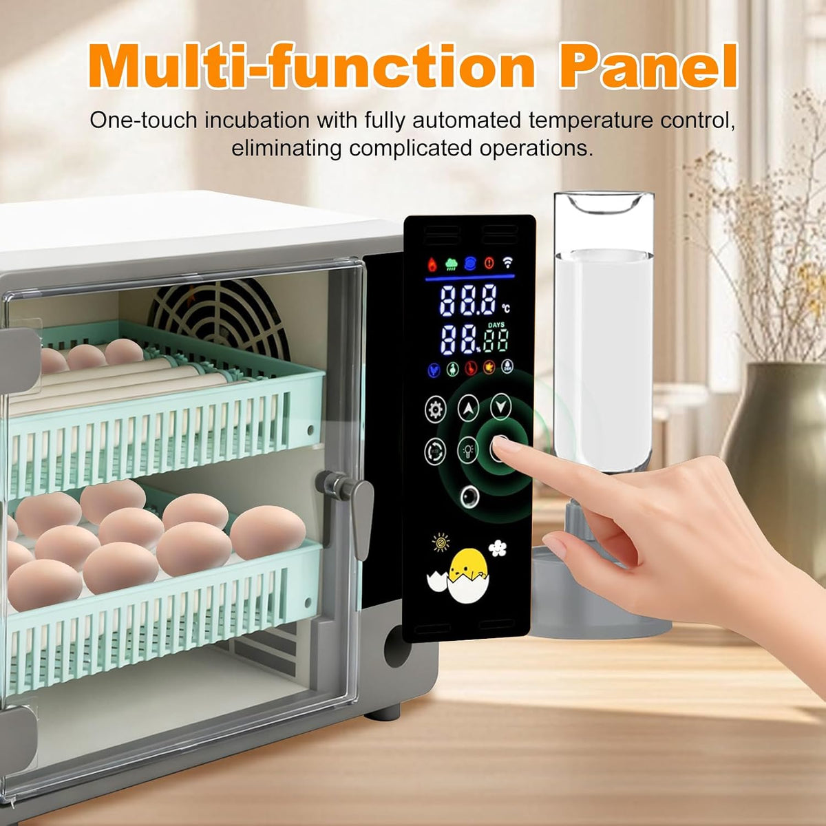 24 Egg Incubator Auto Turner Water Control Adjustable Tray Candler