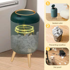Bathroom Trash Can Automatic Touchless,Gold Green Small Garbage Can