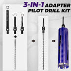 DaduoRi 1-3/4" Dry Core Drill Bit with Pilot Bit & 3 Adapters (SDS Plus/SDS Max/1/2 Hex),Upgraded-Welded Core Bits for Concrete, Masonry, Brick, Stone, Mortar - 9.5" Depth, 5/8"-11 Thread